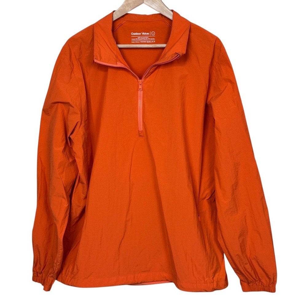 Outdoor Voices RecNylon 1/4 Zip Jacket in‎ orangeade Windbreaker Size Large